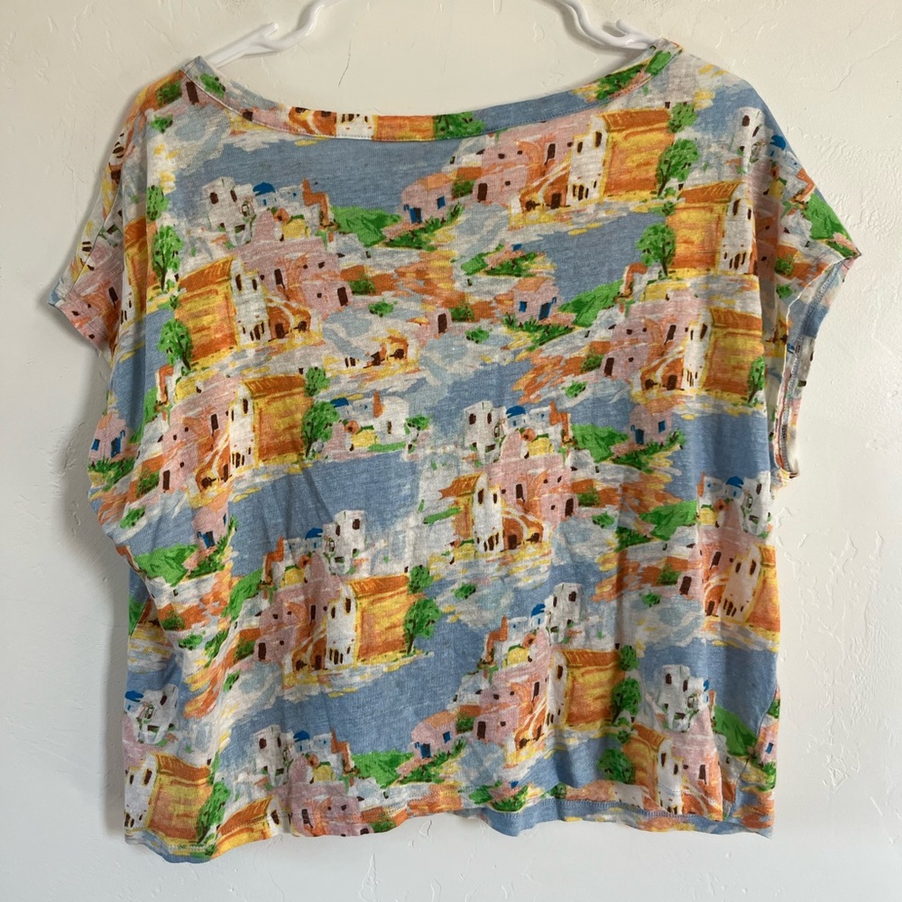 Cynthia Rowley 100% Linen Colorful Top Size XL - Picture 4 of 5